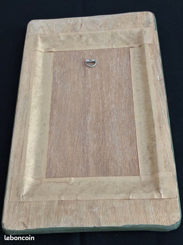 Miroir vintage en bois sculpté oiseau et fleurs (image 13)
