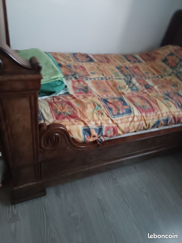 Lit bateau bois 120/180cm sommier et matelas (image 3)