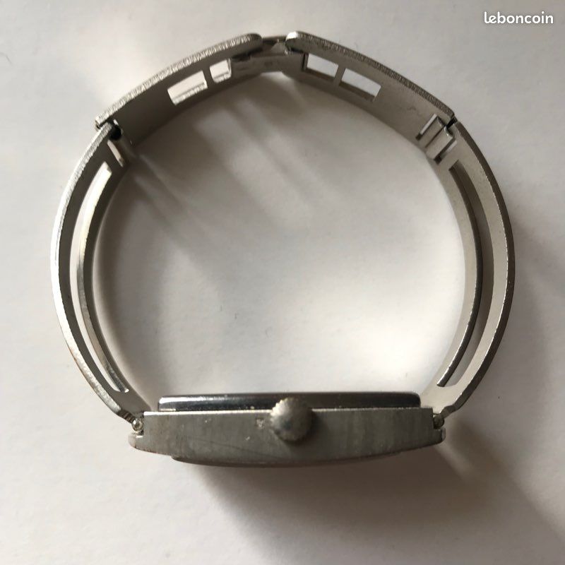 Montre Vintage Femme CHILEX Mécanique - Boîtier Acier, Bracelet Caoutchouc, Remontage Manuel - Occasion, Fonctionne Correctement
