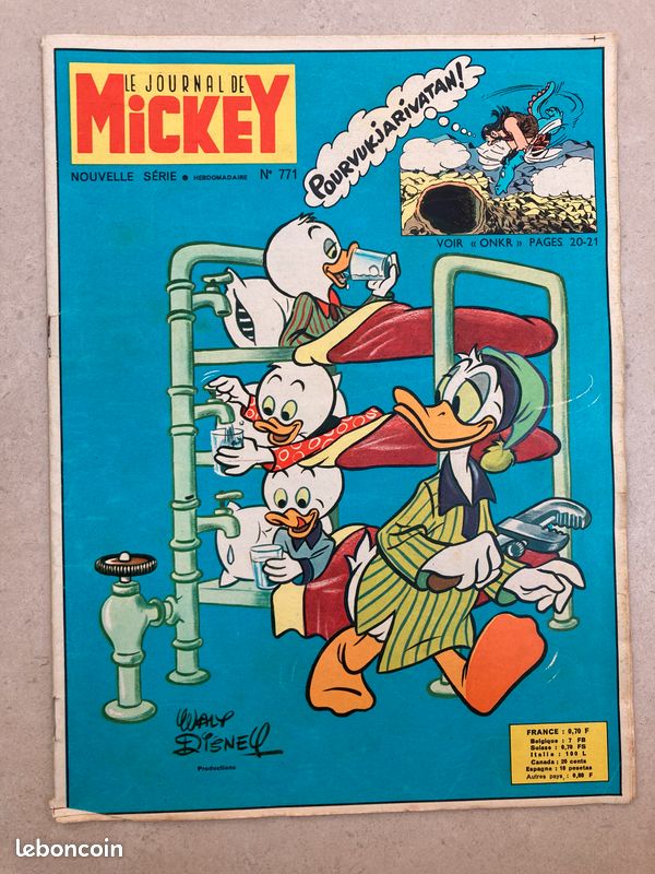 Bandes dessinées anciennes : journal de Mickey Numéros 711, 724, 747, 750, 752, 760, 764, 771, 773, 774 années 1966-1967 (Walt Disney) (image 15)