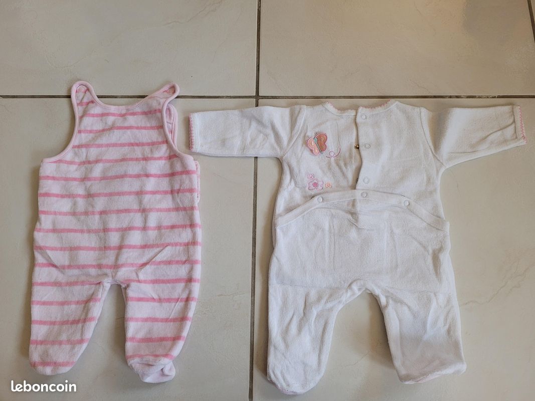 Lot 2 pyjama dors-bien velours Taille 1 mois (image 2)