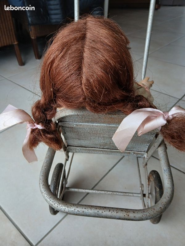 Ancienne poussette landau de poupée osier bois métal | Rakuten