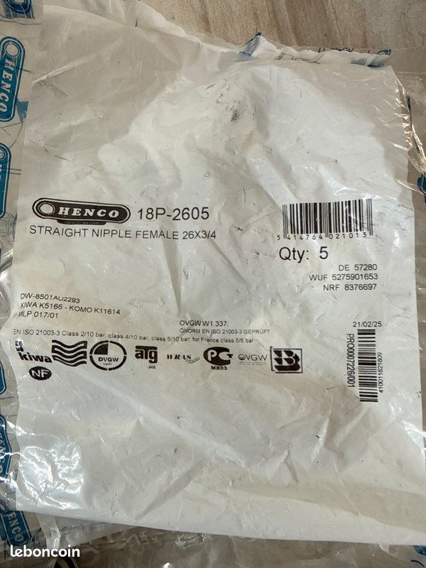Lot de raccord Henco 26 (image 5)