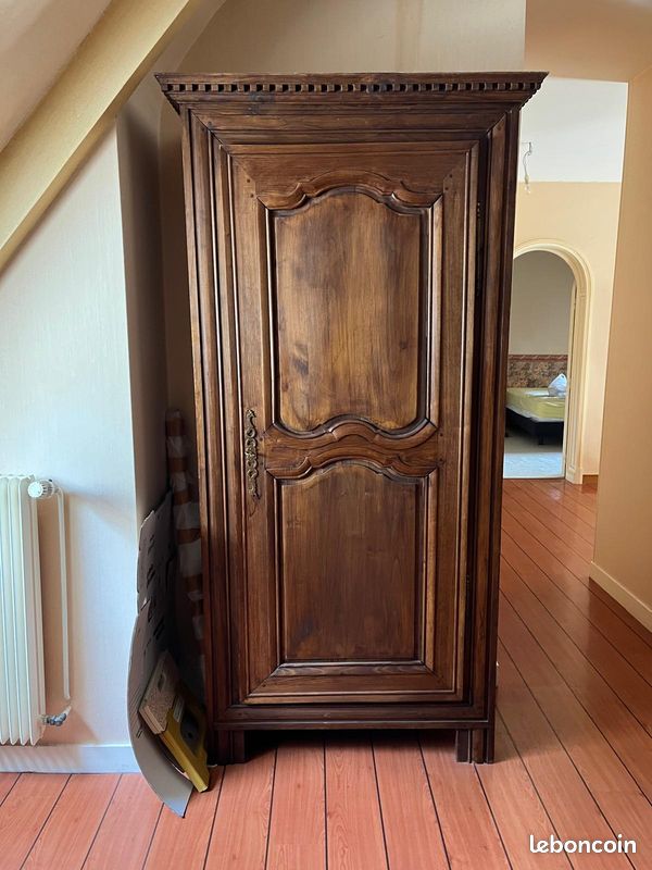 VIDE-MAISON – Lot complet de meubles en bois massif, canapé cuir et tableaux (image 6)