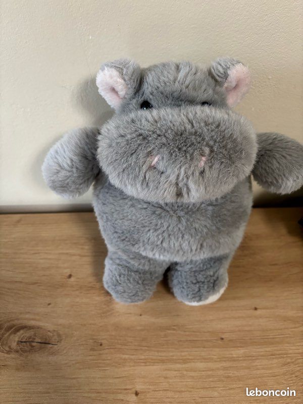 Doudou peluche hippopotame gris rose blanc ikea Jeux Jouets