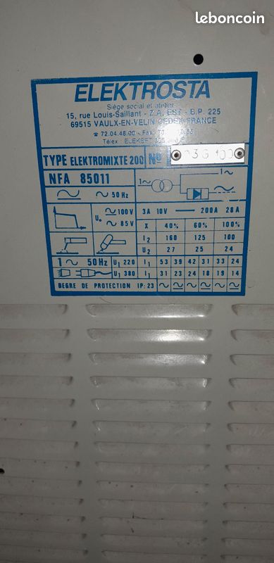 Poste soudure TIG Elektrosta (image 2)