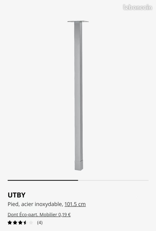 Pied réglable UTBY IKEA 101,5cm (neuf) (image 1)