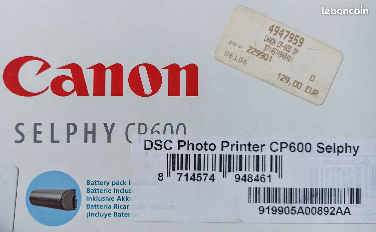 Imprimante CANON Selphy CP600 carte postale + PC portable TOSHIBA (image 3)