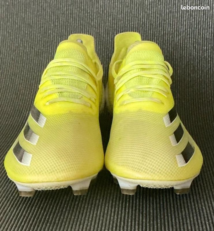Adidas Football Crampons Adidas Jaune Fluo Sans Lacet Crampon