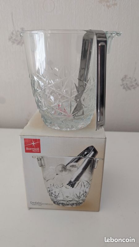 Seau à glaçon plus pince argenté et la boîte d'origine (image 1)