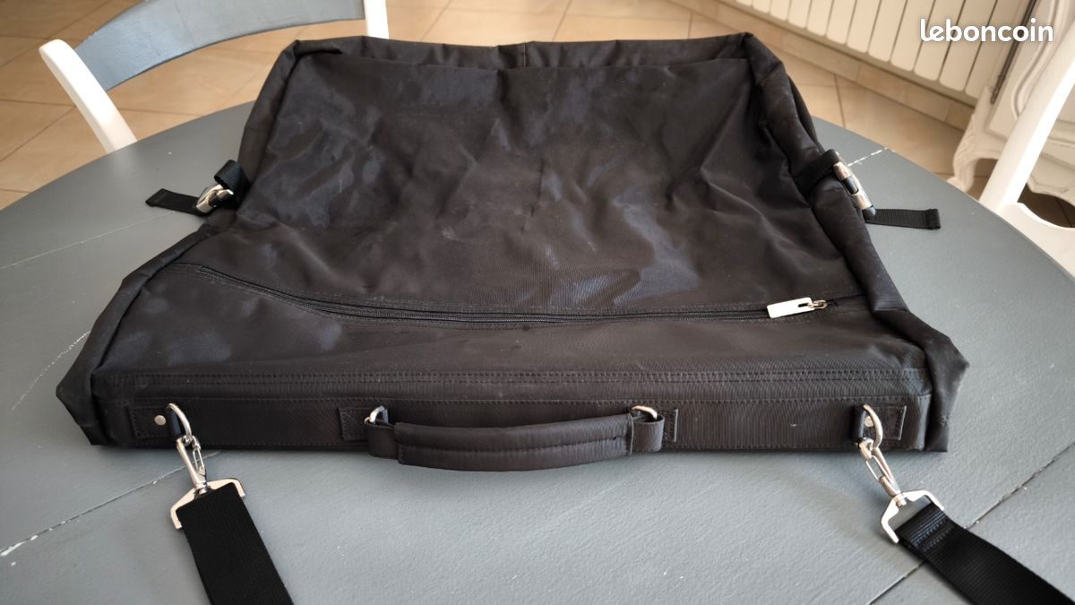 Sac/Housse De Voyage Pierre Cardin Pour Chaussures - Tissu/Cuir Noir - Occasion Très Bon État