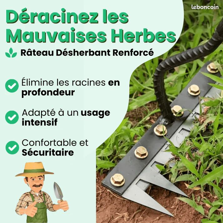 Râteau de désherbage en fer Gardenia, Ironrake, le râteau de désherbage robuste en fer, râteaux