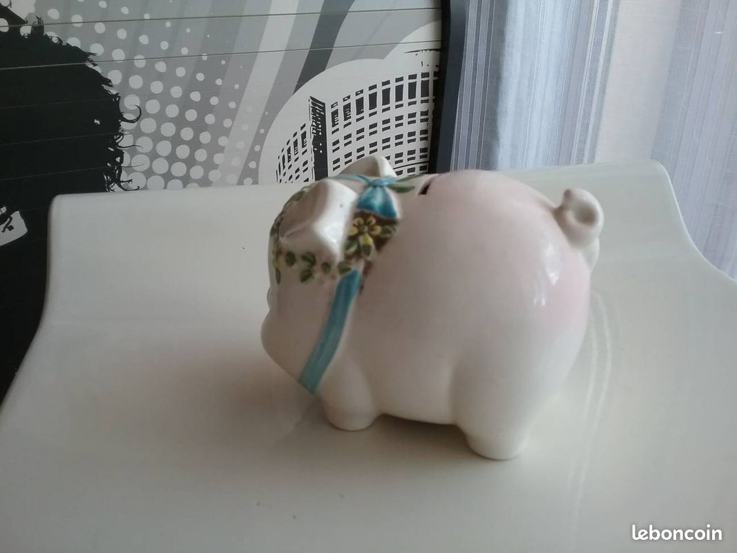 Cochon tirelire en ceramique long 14 cms (image 3)