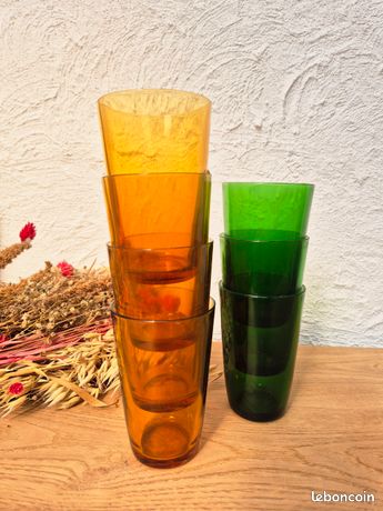 Lot De 3 Ramequins Jaunes Vereco – Verre Made In France – Bon état