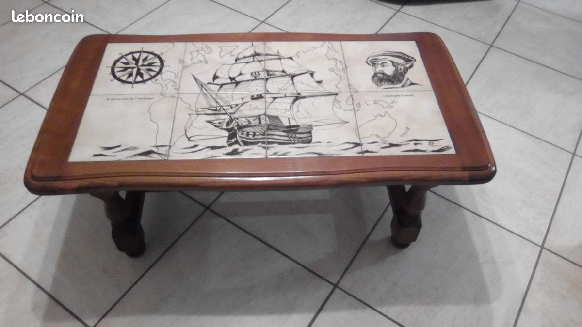 Table basse décor Christophe Colomb (et85) (image 5)