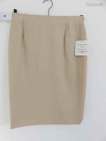 Jupe Habillée Droite Beige - Taille 38/40 - Marque Dégriffée - Neuve Avec étiquettes