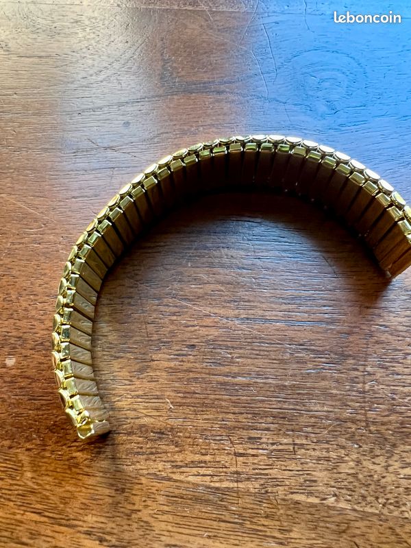 Bracelet De Montre Vintage Extensible 20mm - Argenté - Neuf De Stock Années 70