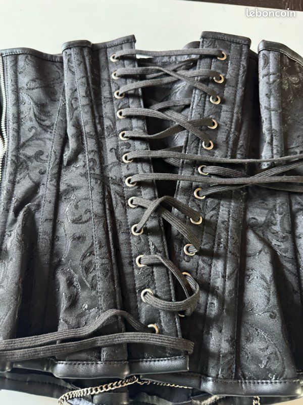 Corset gothique dark steampunk noir (image 7)
