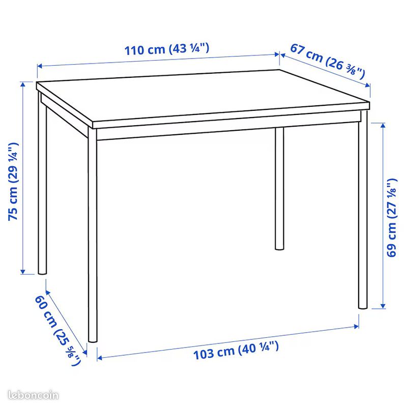 Table noire 110x67 cm (image 4)