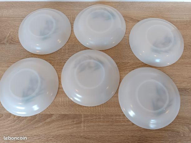 Lot Arcopal Modèle Narcisse - 7 Assiettes Plates, 7 Dessert, 1 Plat Creux - Vintage Blanc