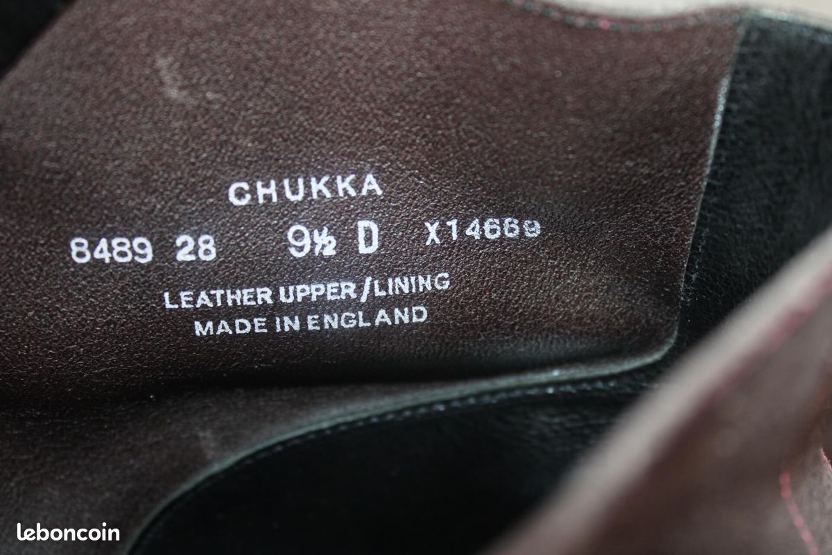Bottines Chukka Crockett and Jones - Pointure 43,5 Cuir Velours Bon État (image 2)