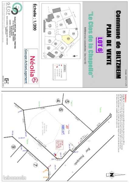 Terrain 485 m² · à Biltzheim · 107 425 €
