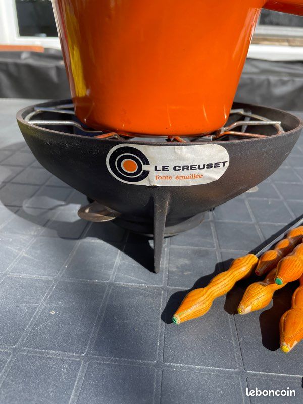 Le Creuset Vintage En Fonte émaillée Cerise : Combo Fondue Et Mini Friteuse