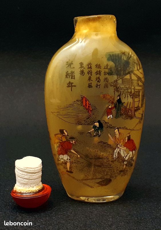 Bouteuille tabac chinoise peint main avec plusieurs personnages (image 6)
