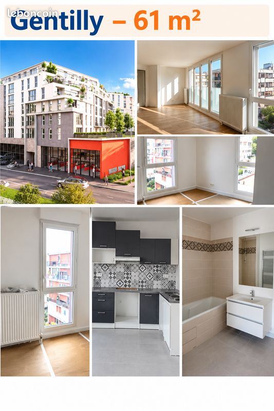 Appartement 3 pièces 61 m² · à Gentilly · 61 m² · 1 685 €/mois