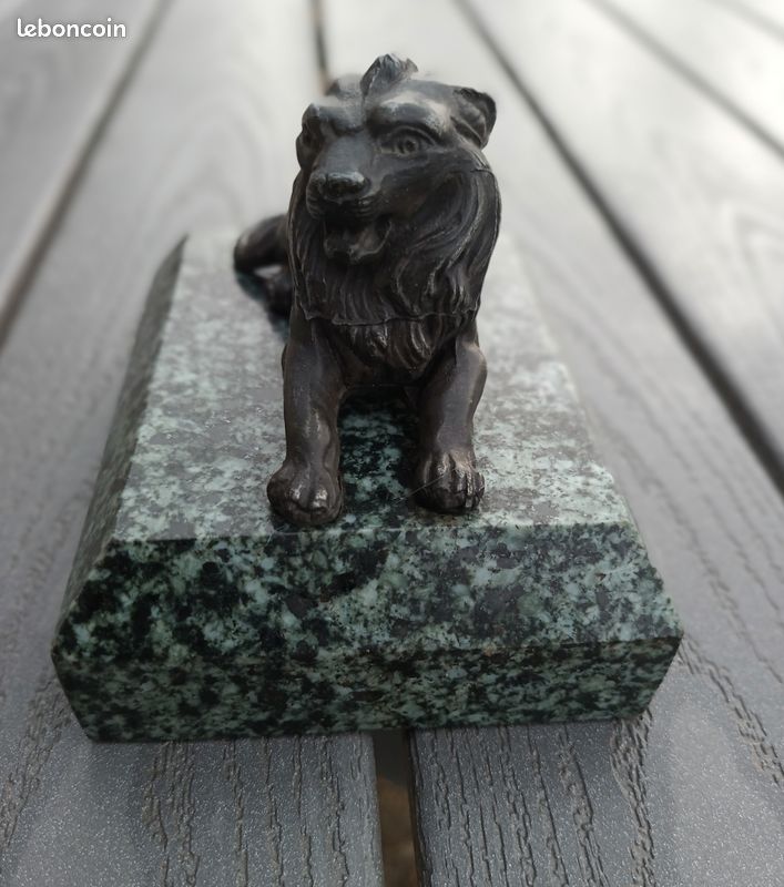 Lion de Belfort sur marbre vert 13cm x 10cm (image 9)