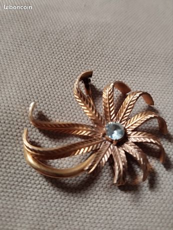 Broche Ronde Vintage MURAT - Métal Doré, Années 1960/1970 - Occasion