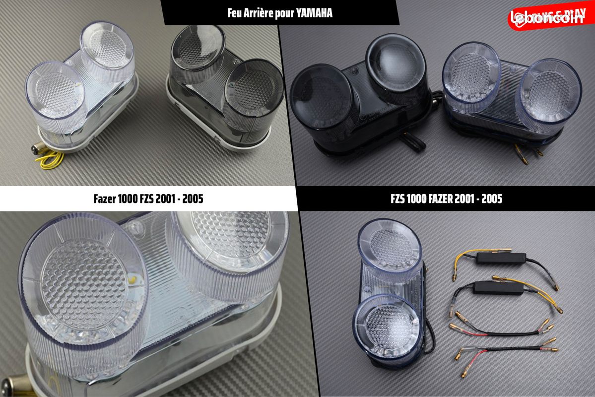 AVDB-moto Luz Freno LED Plug & Play Con Intermitentes Integrados Para YAMAHA FAZER 600 FZ6-S/N 2004-2014 - Tintado Y Con Resistencias