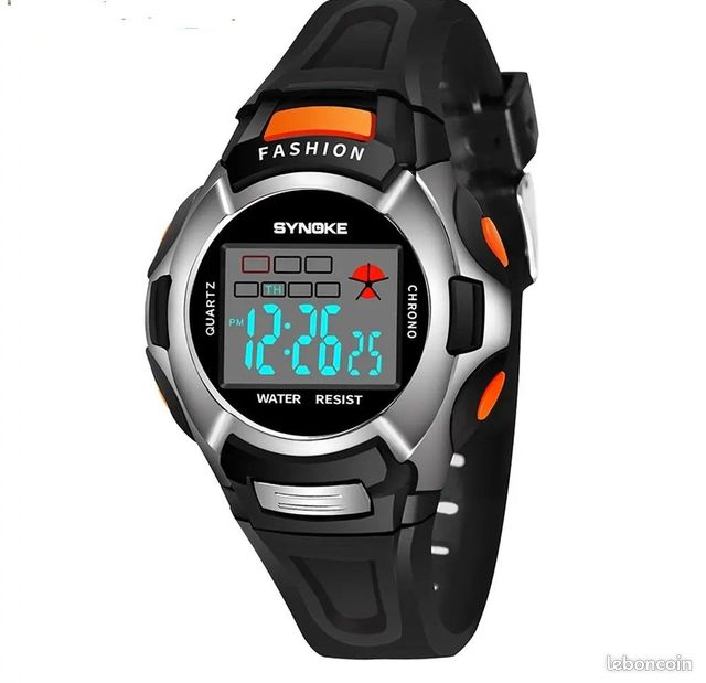Montre numérique Multifonction Sport pour enfant, étanche bars