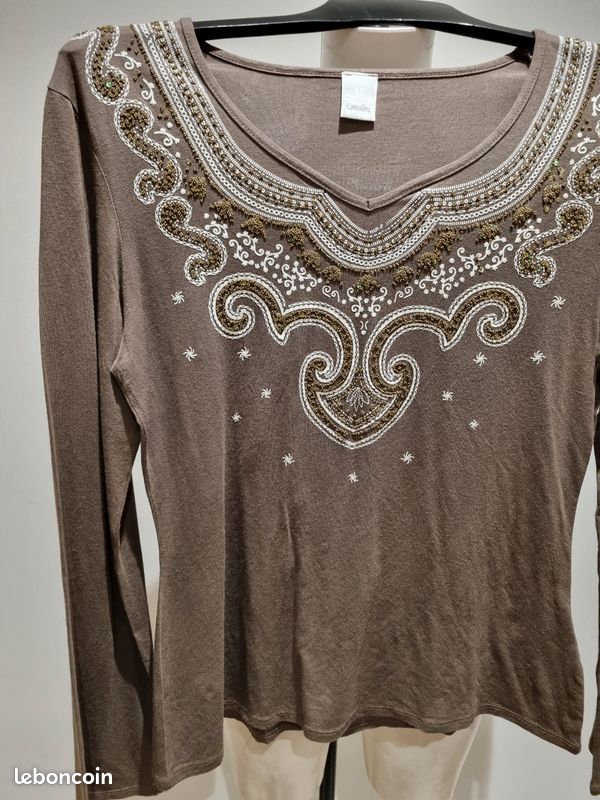 Blouse femme en fluide Camïeu-taille 40 (image 2)