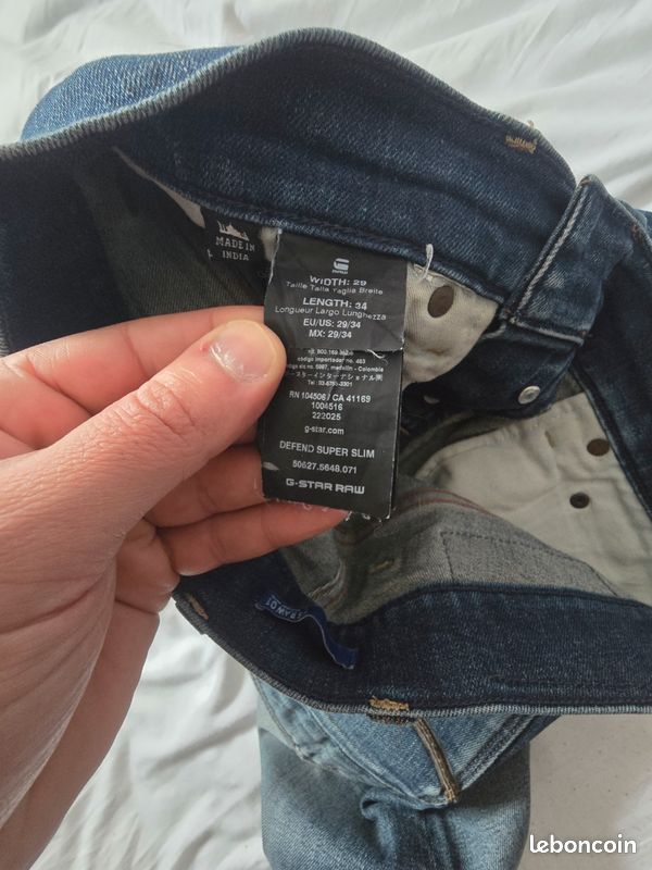 Jeans Homme G-Star - Taille 40 - Coupe Droite - Bleu - Occasion Très Bon état