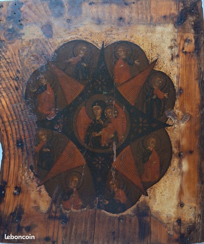 Icône orthodoxe russe du XIXᵉ siècle. La Mère de Dieu ‘Buisson Ardent’ (image 3)