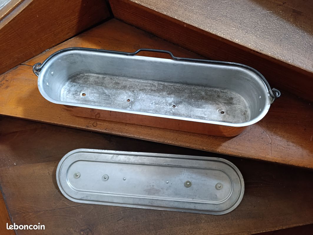 Poissonnière Vintage Blanche - Acier émaillé, 47 Cm, Pour Gaz (Réf CM5)