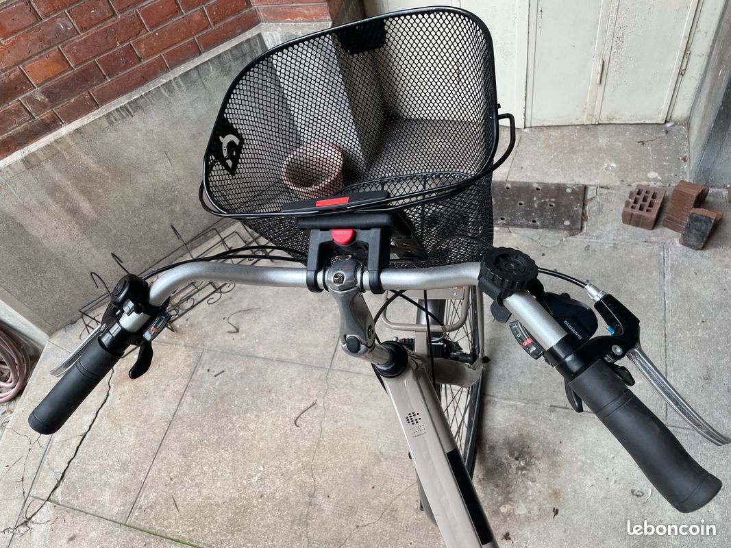 Vélo Montana Lunapiena STI beige + Panier avant Klickfix et antivol (image 4)