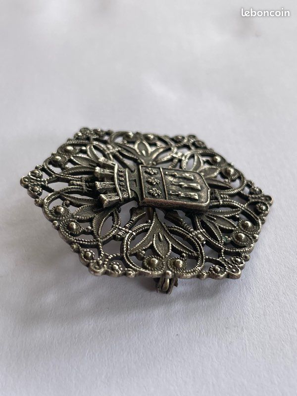 Broche Ancienne En Fix (argent) Fin XIXe / Début XXe Siècle - Occasion - Style Vintage
