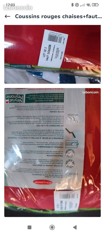Coussins rouges chaise/fauteuil/transat (image 4)