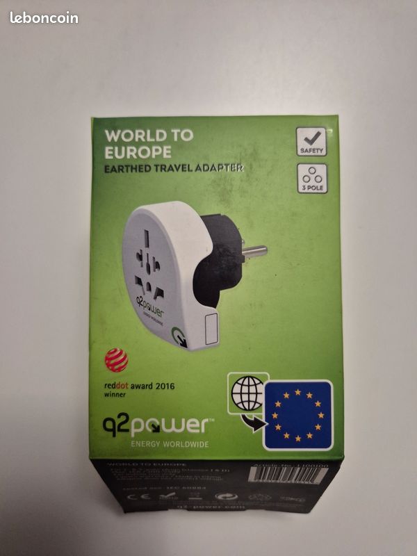 Adaptateur multi pays q2power neuf (image 1)