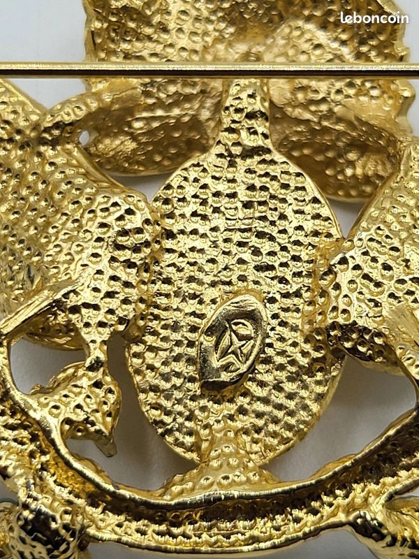 Broche vintage chouette strass métal doré argenté - Jeronine Vintage