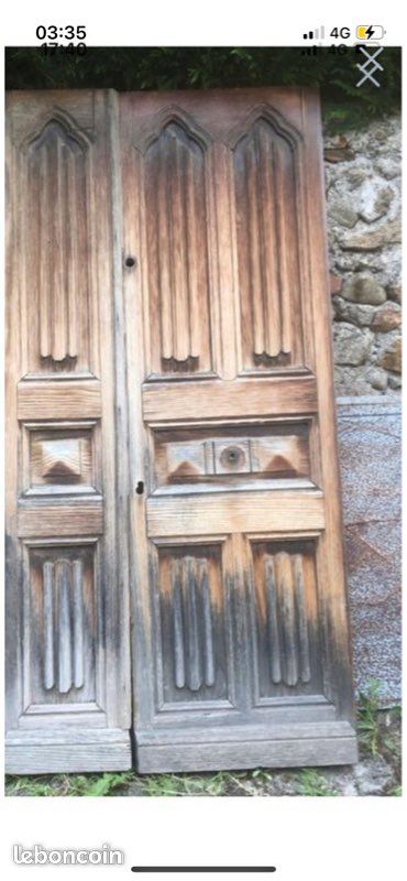 Porte ancienne en bois massif (image 1)