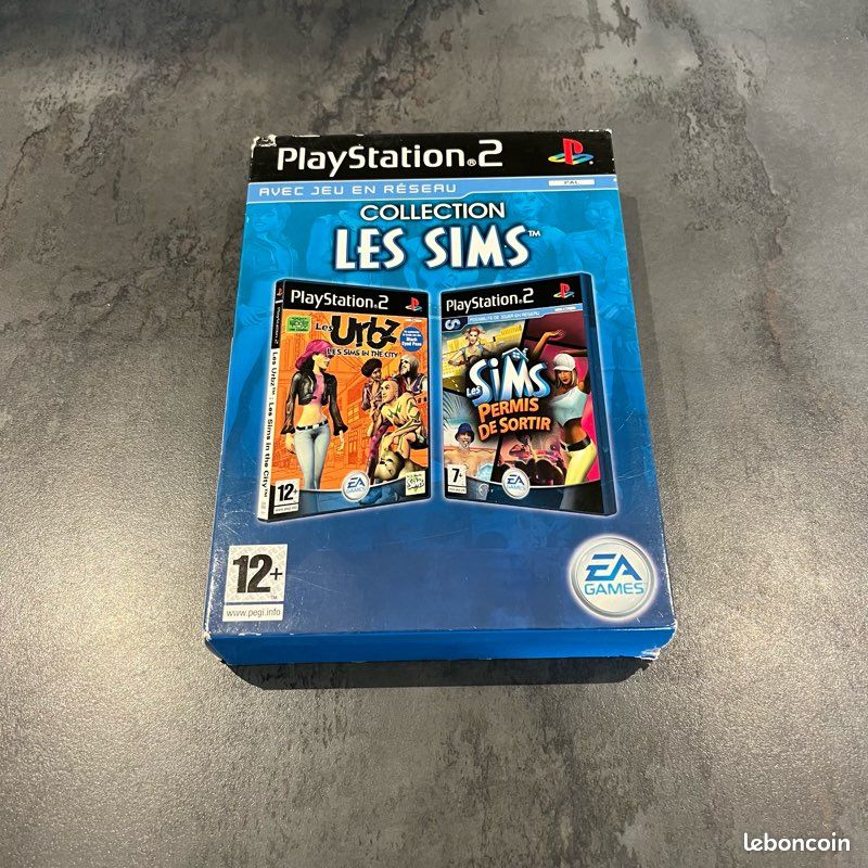 Lot De 2 Jeux PS2 – Les Sims + Permis De Sortir – Complets Avec Notices (PAL)