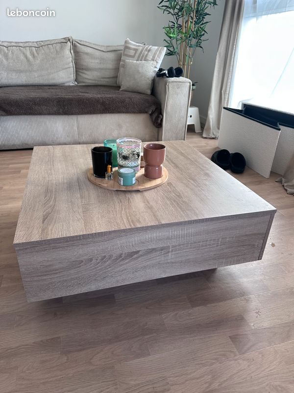 Table basse carré bois (image 2)