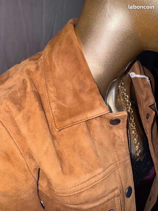 Veste motard perfecto en cuir IKKS (image 4)