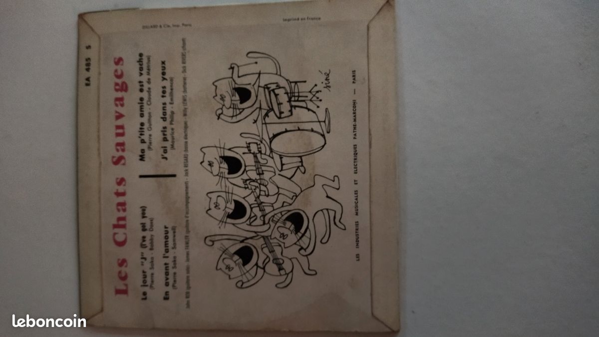 3 disques 45,tour les Chats Sauvages (image 4)