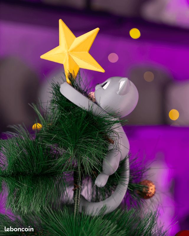 Chat Noel, Diealles Shine 3D Chat Decoration, LED Decoration Noel pour l'intérieur et l'extérieur Lumineuse