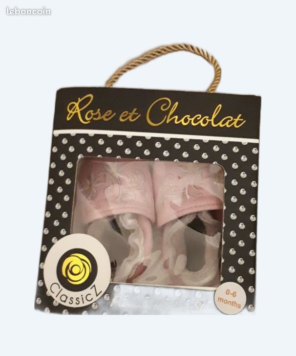 Cuir Souple Rose Et Chocolat Chaussure Rose Et Chocolat Chausson