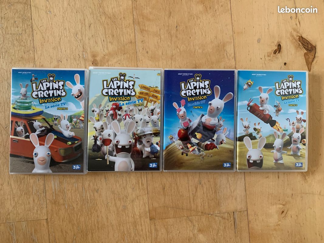 4 DVD enfants Les lapins Crétins (image 1)
